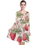 Strawberry Fruit Quarter Sleeve Waist Band Dress
