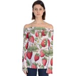 Strawberry Fruit Off Shoulder Long Sleeve Top