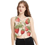 Strawberry Fruit V-Neck Cropped Tank Top