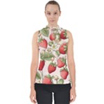 Strawberry Fruit Mock Neck Shell Top
