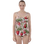 Strawberry Fruit Twist Front Tankini Set