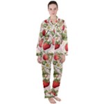 Strawberry Fruit Women s Long Sleeve Satin Pajamas Set	