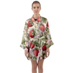 Strawberry Fruit Long Sleeve Satin Kimono