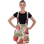Strawberry Fruit Velvet Suspender Skater Skirt