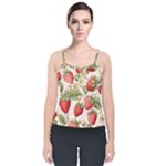 Strawberry Fruit Velvet Spaghetti Strap Top