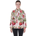 Strawberry Fruit Women s High Neck Windbreaker