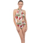 Strawberry Fruit Halter Side Cut Swimsuit