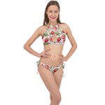 Strawberry Fruit Cross Front Halter Bikini Set