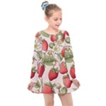 Strawberry Fruit Kids  Long Sleeve Dress