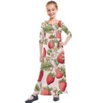 Strawberry Fruit Kids  Quarter Sleeve Maxi Dress