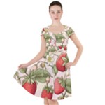 Strawberry Fruit Cap Sleeve Midi Dress