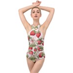 Strawberry Fruit Cross Front Low Back Swimsuit