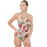 Strawberry Fruit High Neck One Piece Swimsuit