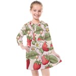 Strawberry Fruit Kids  Quarter Sleeve Shirt Dress