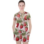 Strawberry Fruit Women s T-Shirt and Shorts Set