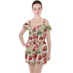 Strawberry Fruit Ruffle Cut Out Chiffon Playsuit