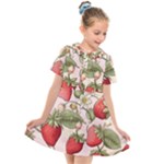 Strawberry Fruit Kids  Short Sleeve Shirt Dress