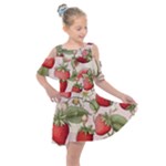 Strawberry Fruit Kids  Shoulder Cutout Chiffon Dress