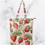 Strawberry Fruit Double Zip Up Tote Bag