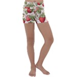 Strawberry Fruit Kids  Lightweight Velour Yoga Shorts