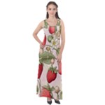 Strawberry Fruit Sleeveless Velour Maxi Dress