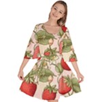 Strawberry Fruit Velour Kimono Dress
