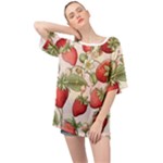 Strawberry Fruit Oversized Chiffon Top