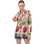 Strawberry Fruit Long Sleeve Satin Shirt