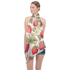 Halter Asymmetric Satin Top 
