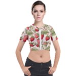 Strawberry Fruit Short Sleeve Cropped Jacket