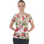Strawberry Fruit Short Sleeve Zip Up Jacket