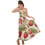 Strawberry Fruit Backless Maxi Beach Dress