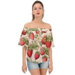 Strawberry Fruit Off Shoulder Short Sleeve Top