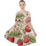 Strawberry Fruit Cut Out Shoulders Chiffon Dress