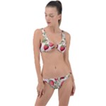 Strawberry Fruit Ring Detail Crop Bikini Set