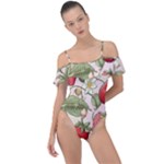 Strawberry Fruit Frill Detail One Piece Swimsuit
