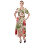 Strawberry Fruit Front Wrap High Low Dress