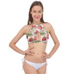 Strawberry Fruit Cross Front Halter Bikini Top