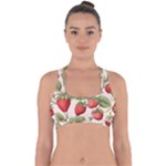 Strawberry Fruit Cross Back Hipster Bikini Top 