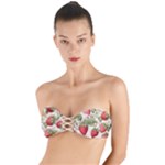 Strawberry Fruit Twist Bandeau Bikini Top