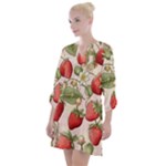 Strawberry Fruit Open Neck Shift Dress