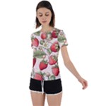 Strawberry Fruit Back Circle Cutout Sports T-Shirt