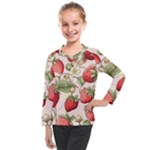 Strawberry Fruit Kids  Long Mesh T-Shirt