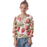 Strawberry Fruit Kids  Cuff Sleeve Top