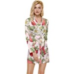 Strawberry Fruit Long Sleeve Satin Robe