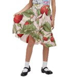 Strawberry Fruit Kids  Ruffle Flared Wrap Midi Skirt