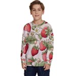 Strawberry Fruit Kids  Crewneck Sweatshirt