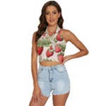 Strawberry Fruit Backless Halter Cami Shirt