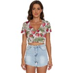 Strawberry Fruit V-Neck Crop Top