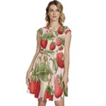 Strawberry Fruit Cap Sleeve High Waist Dress
